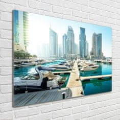 Wallmuralia Foto obraz fotografie na skle Marina Dubaj 100x70 cm 2 úchytky