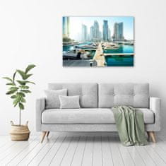 Wallmuralia Foto obraz fotografie na skle Marina Dubaj 100x70 cm 2 úchytky