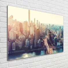 Wallmuralia Foto obraz fotografie na skle New York ptačí pohled 100x70 cm 2 úchytky