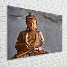 Wallmuralia Foto obraz fotografie na skle Dřevěný budha 100x70 cm 2 úchytky