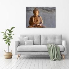 Wallmuralia Foto obraz fotografie na skle Dřevěný budha 100x70 cm 2 úchytky