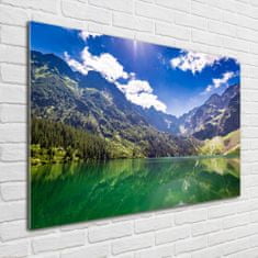 Wallmuralia Foto obraz skleněný horizontální Mořské oko Tatry 100x70 cm 4 úchytky