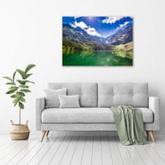 Wallmuralia Foto obraz skleněný horizontální Mořské oko Tatry 100x70 cm 4 úchytky