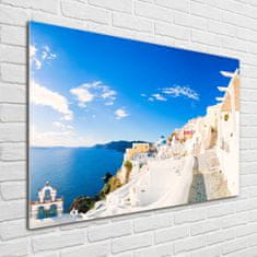 Wallmuralia Foto obraz skleněný horizontální Santorini Řecko 100x70 cm 2 úchytky