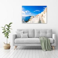 Wallmuralia Foto obraz skleněný horizontální Santorini Řecko 100x70 cm 2 úchytky