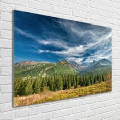 Wallmuralia Foto obraz fotografie na skle Podzim v Tatrách 100x70 cm 2 úchytky