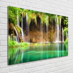 Wallmuralia Foto obraz skleněný horizontální Plitvická jezera 100x70 cm 2 úchytky