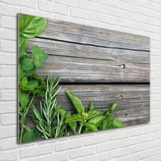 Wallmuralia Moderní skleněný obraz z fotografie Dřevěné pozadí koření 100x70 cm 4 úchytky