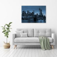 Wallmuralia Foto obraz fotografie na skle New York noc 100x70 cm 4 úchytky