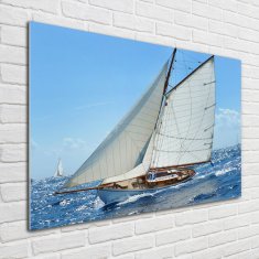 Wallmuralia Foto-obraz fotografie na skle Jachta 100x70 cm 4 úchytky