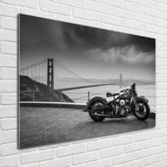 Wallmuralia Foto obraz fotografie na skle Motorka 100x70 cm 4 úchytky