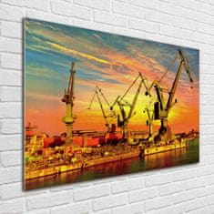 Wallmuralia Foto-obraz fotografie na skle Dok v Gdaňsku 100x70 cm 2 úchytky