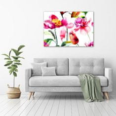 Wallmuralia Fotoobraz na skle Divoké květiny 100x70 cm 4 úchytky