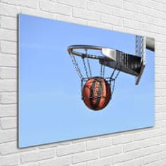 Wallmuralia Foto-obraz fotografie na skle Basketbal 100x70 cm 2 úchytky