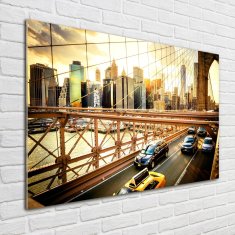 Wallmuralia Foto obraz skleněný horizontální Brooklynský most 100x70 cm 2 úchytky