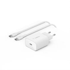 Belkin BOOST CHARGE 25W USB-C Power Delivery PPS nástěnná nabíječka + 1m USB-C na USB-C kabel, bílá