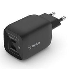 Belkin BOOST CHARGE Duální 65W USB-C Power Delivery GaN PPS nástěnná nabíječka, černá