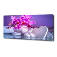 Wallmuralia Foto obraz canvas Orchidej a srdce 125x50 cm