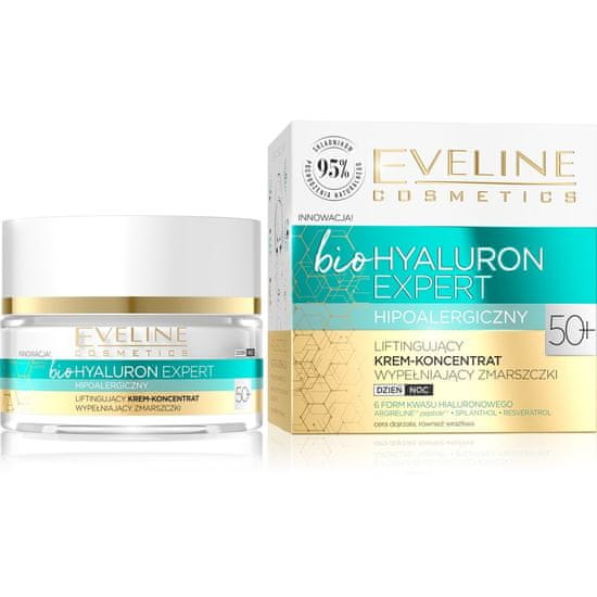 Eveline Bio Hyaluron Expert 50+ Liftingový krém na vyplnění vrásek - denní a noční koncentrát 50 ml