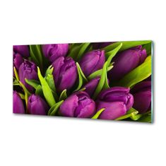 Wallmuralia Panel do kuchyně Fialové tulipány 100x50 cm