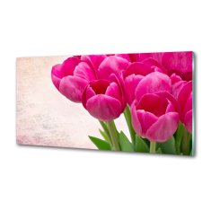 Wallmuralia Panel do kuchyně Růžové tulipány 140x70 cm