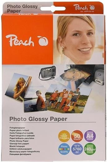 Peach Fotopapír Photo Glossy Paper PIP100-06, A4, 240g/m2, 50ks