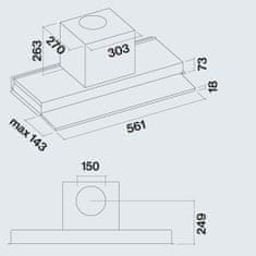 Falmec MOVE 60 Design Digestoř vestavná do horní skříňky, černá