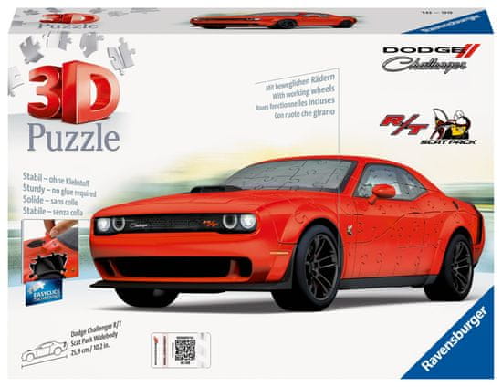 Ravensburger 3D puzzle Dodge Challenger R/T Scat Pack Widebody 108 dílků