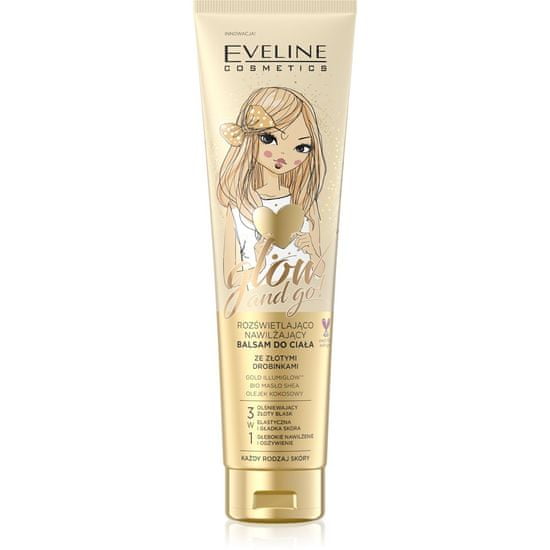 Eveline Rozjasňující a hydratační tělové mléko Glow And Go se zlatými skvrnami 150 ml