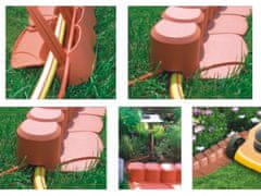Prosperplast Zahradní palisáda s přírubou IHAP1 | Hnědý