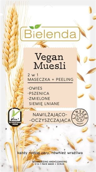 Bielenda Veganské müsli 2W1 Hydratační a čisticí maska + peeling 8G