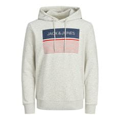 Jack&Jones Pánská mikina JJTRAVIS Regular Fit 12223700 White Melange (Velikost S)