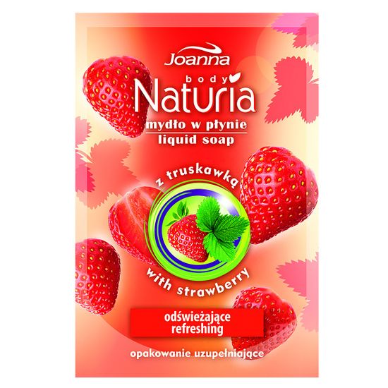 Joanna Naturia Body Strawberry Tekuté mýdlo Zapas 300 ml