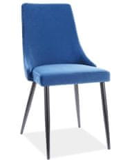 ATAN Jídelní čalouněná židle NOPI velvet granátově modrá/černá mat