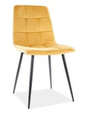 ATAN Jídelní čalouněná židle MAJA VELVET žlutá curry/černá