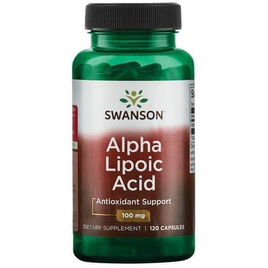 Swanson Alpha Lipoic Acid (Kyselina Alfa lipoová), 100 mg, 120 kapslí