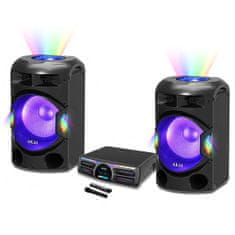 Akai Reproduktor , Dual speaker system Y3, párty, Bluetooth, 3 x mikrofon, dálkový ovladač, LED světelné efekty, 400 W RMS