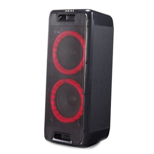 Akai Reproduktor , DJ-880, párty box, Bluetooth, FM rádio, LED displej, TWS funkce, 100 W RMS