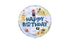 Párty balónek foliový narozeniny - Happy Birthday - pirát - 45 cm