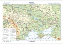 MAPA Ukrajina - oboustranná nástěnná obecně zeměpisná 1:1 700 000