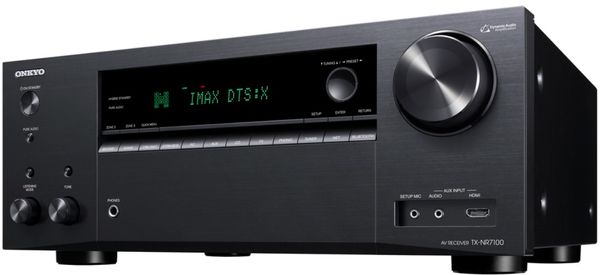 zmogljiv avdio sprejemnik onkyo TX-NR7100 fm dab dab+ radijski sprejemnik spotify tidal tunein deezer moč 170 W na kanal 9,2 kanala dts play chromecast sonos wifi bluetooth airplay usb digitalni zvočni vhod dac hires audio elegantno oblikovanje daljinski upravljalnik