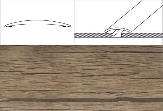 Eurofinal přechodové lišty 10 cm x 90 cm - ořech prisca