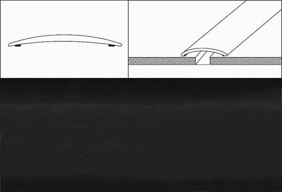 Eurofinal přechodové lišty 3,2 cm x 90 cm- černý matný