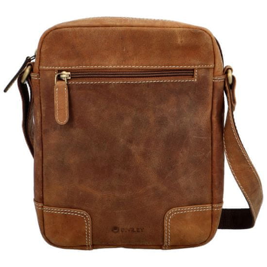 Diviley Pánská kožená crossbody taška Diviley wild cowboy, světle hnědá