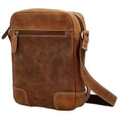 Diviley Pánská kožená crossbody taška Diviley wild cowboy, světle hnědá