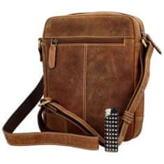 Diviley Pánská kožená crossbody taška Diviley wild cowboy, světle hnědá