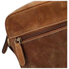 Diviley Pánská kožená crossbody taška Diviley wild cowboy, světle hnědá