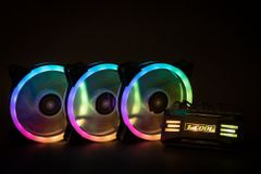 1stCool Fan KIT AURA EVO 2 ARGB, 3x Dual Ring ventilátor (120mm) + řadič + dálkový ovladač