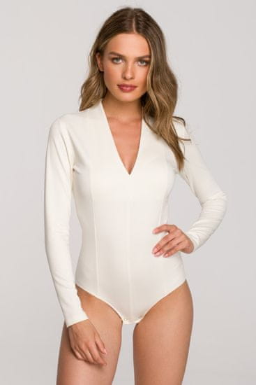 Stylove Dámské body s výstřihem do V S327 krémové - Stylove