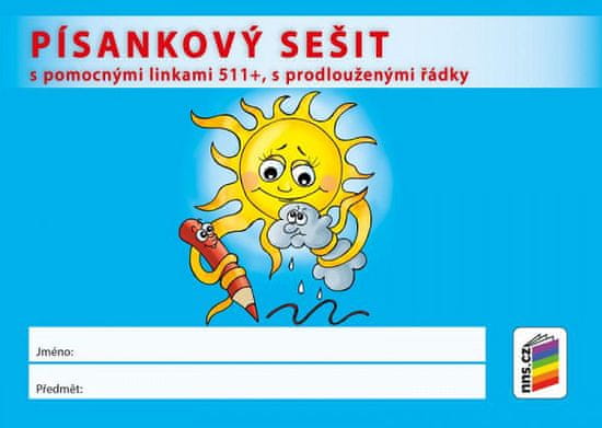 Písankový sešit s pomocnými linkami 511+ s prodloženými řádky